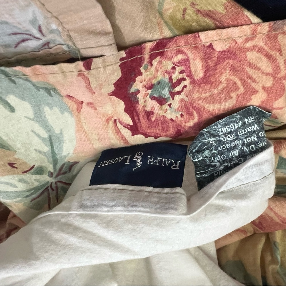 Vintage Ralph Lauren Elsa Grasslands Floral Queen Dust Ruffle Bed Skirt - Picture 6 of 8